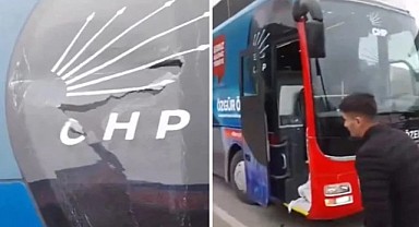Trabzon’da CHP otobüsüne saldırı !