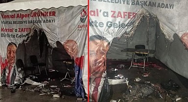Zafer Partisi’nin seçim çadırı yakıldı!